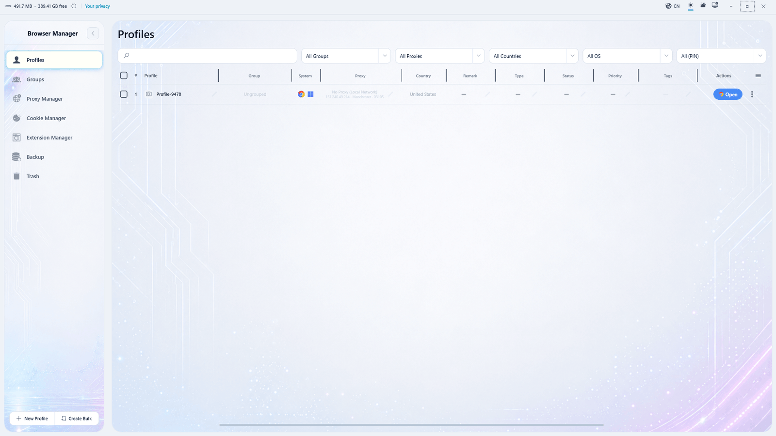 1605 Browser Manager screenshot